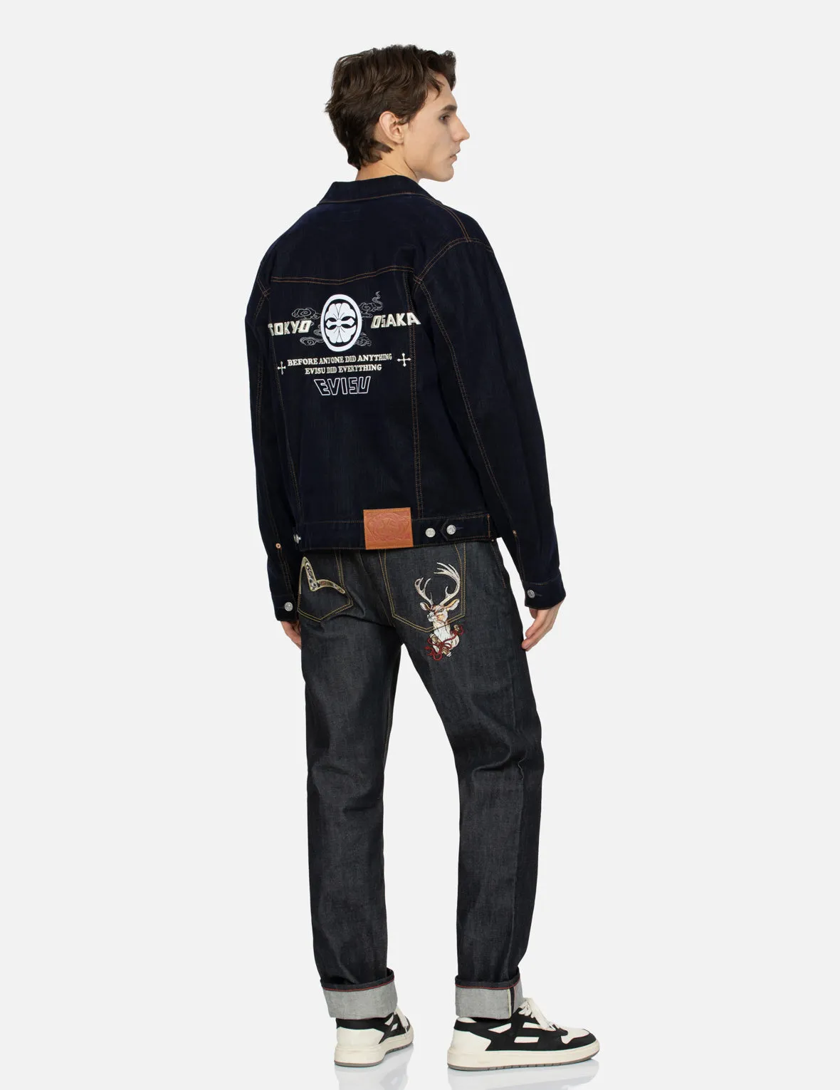 Kamon and Seagull Embroidery Regular Fit Denim Jacket sold by Evisu product image thumbnail 3