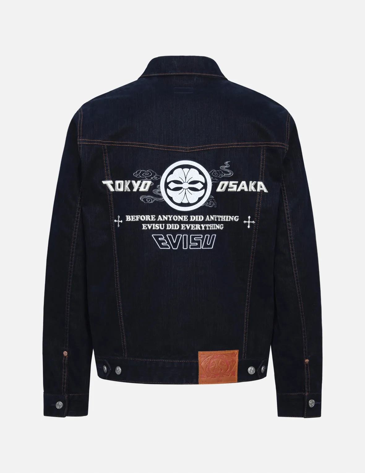 Kamon and Seagull Embroidery Regular Fit Denim Jacket sold by Evisu