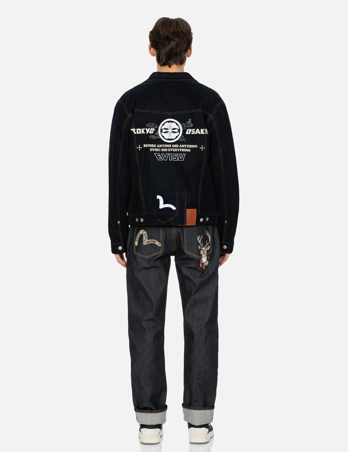 Kamon and Seagull Embroidery Regular Fit Denim Jacket sold by Evisu product image thumbnail 5