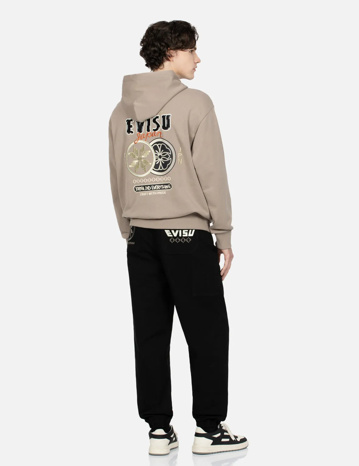 Kamon and Logo Embroidery Woven Jogger Pants sold by Evisu product image thumbnail 5