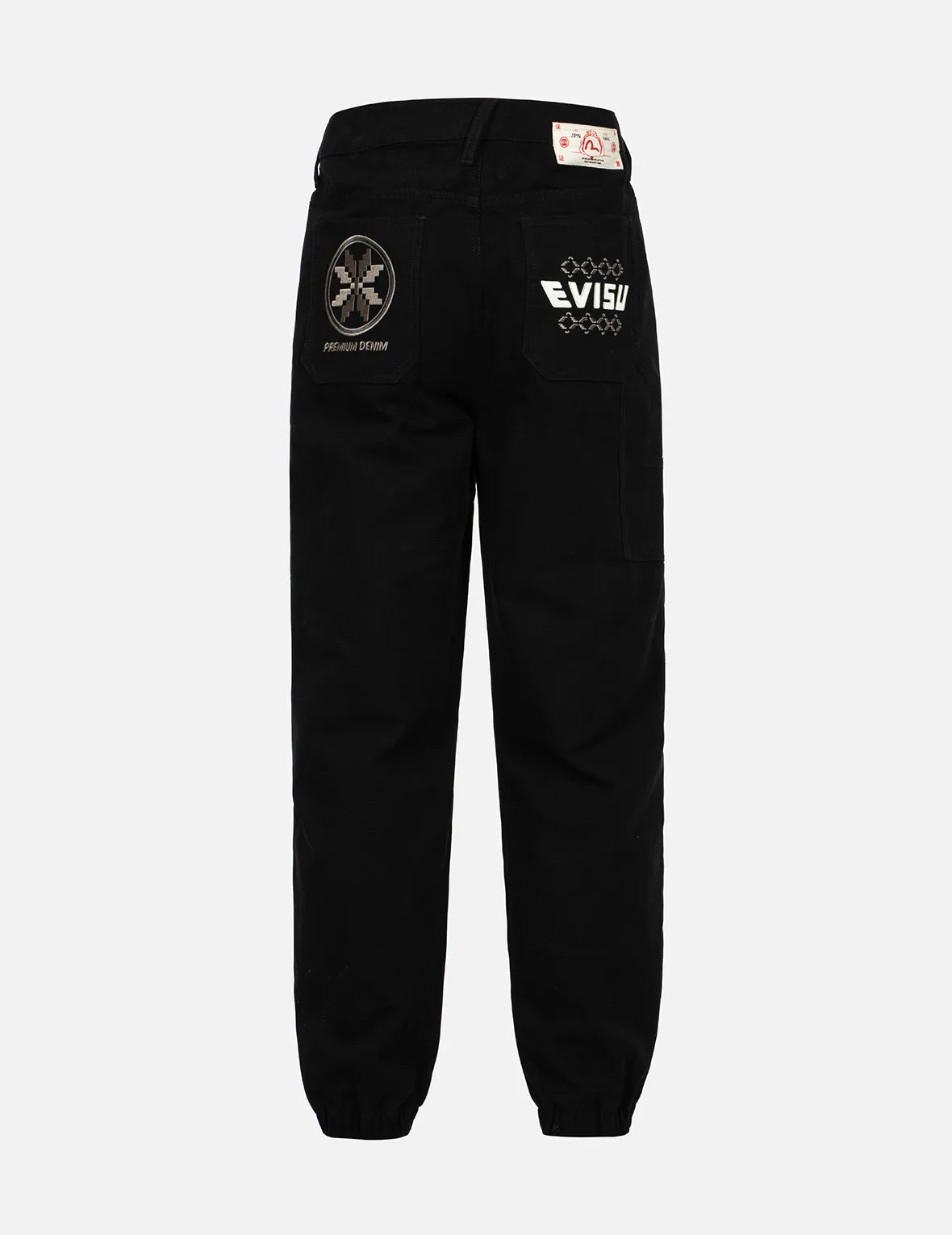 Kamon and Logo Embroidery Woven Jogger Pants sold by Evisu