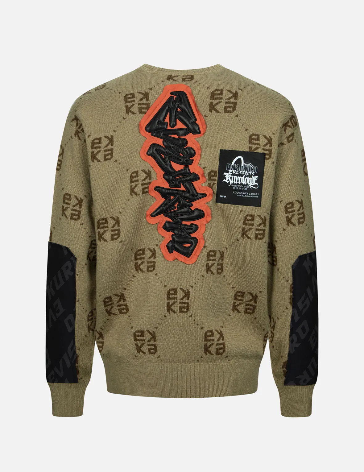 Jacquard Monogram and Patch Pocket Loose Fit Sweater sold by Evisu product image thumbnail 2