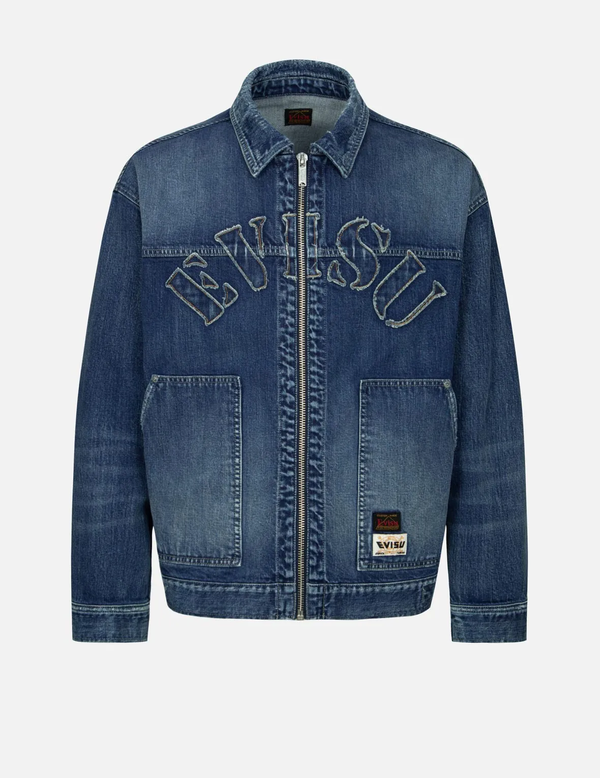 Grunge Style Logo and Seagull Appliqué Loose Fit Denim Jacket sold by Evisu product image thumbnail 2