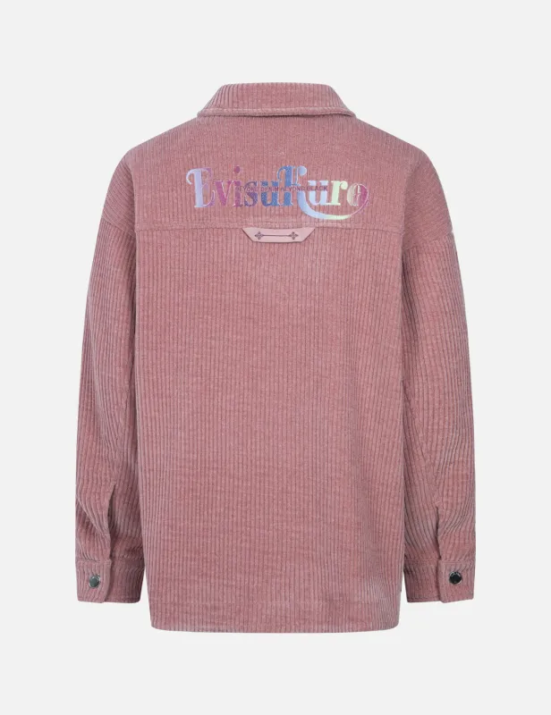 Gradient Shimmering Logo Print Oversized Corduroy Shirt Jacket sold by Evisu