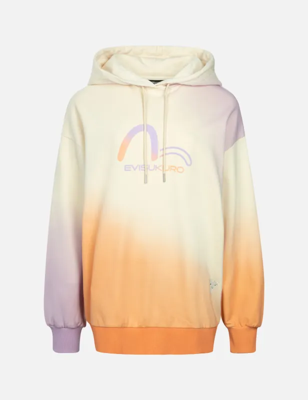 Gradient Flocking Printed Seagull Oversized Hoodie sold by Evisu