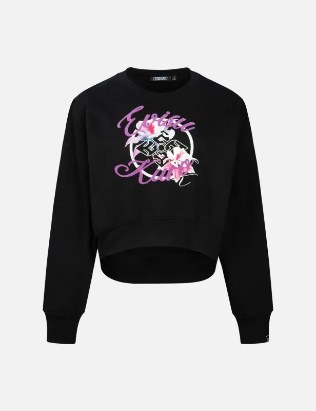 Floral Kamon Print and Logo Jacquard Loose Fit Sweatshirt sold by Evisu