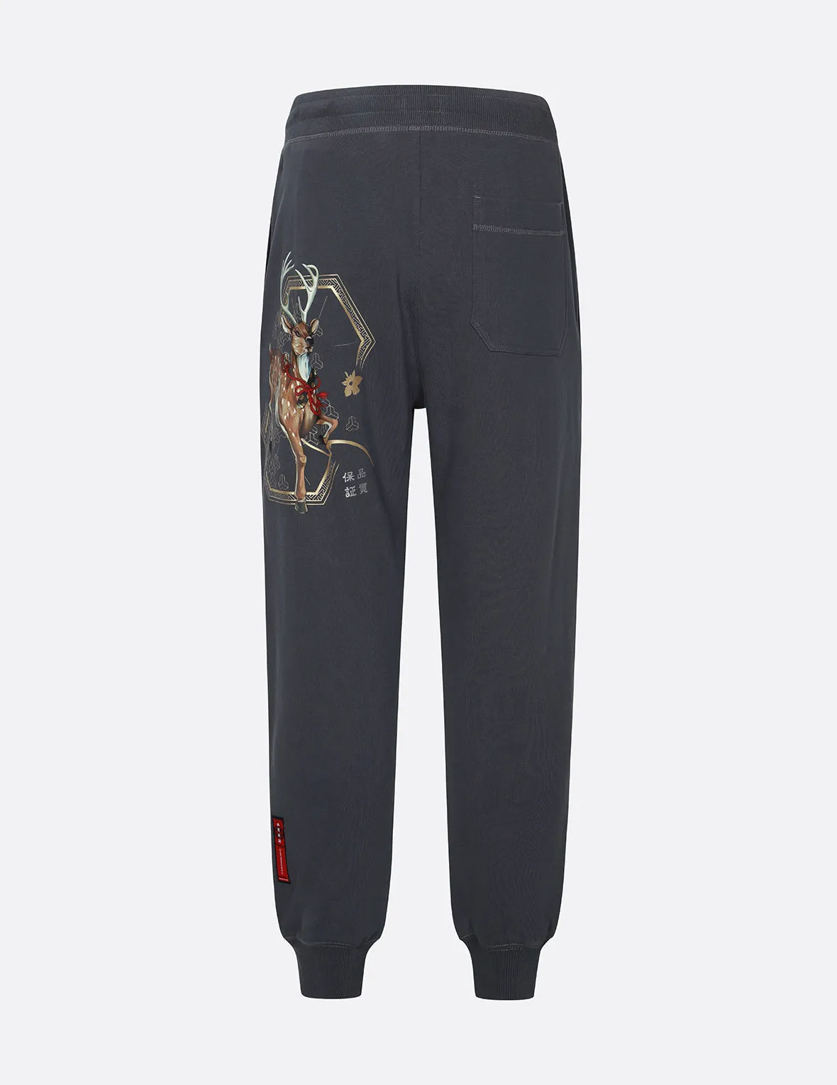 Divine Deer Print Regular fit Sweatpants sold by Evisu