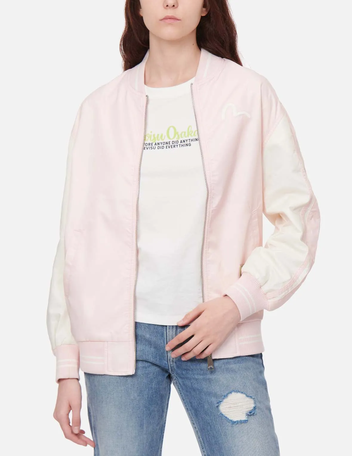 Deconstructed Godhead Embroidery Bomber Jacket sold by Evisu product image thumbnail 4