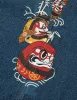 Daruma Daicock Print Regular Fit Fabric Blocking Denim Jacket sold by Evisu