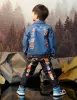 Daruma Daicock Print Regular Fit Fabric Blocking Denim Jacket sold by Evisu