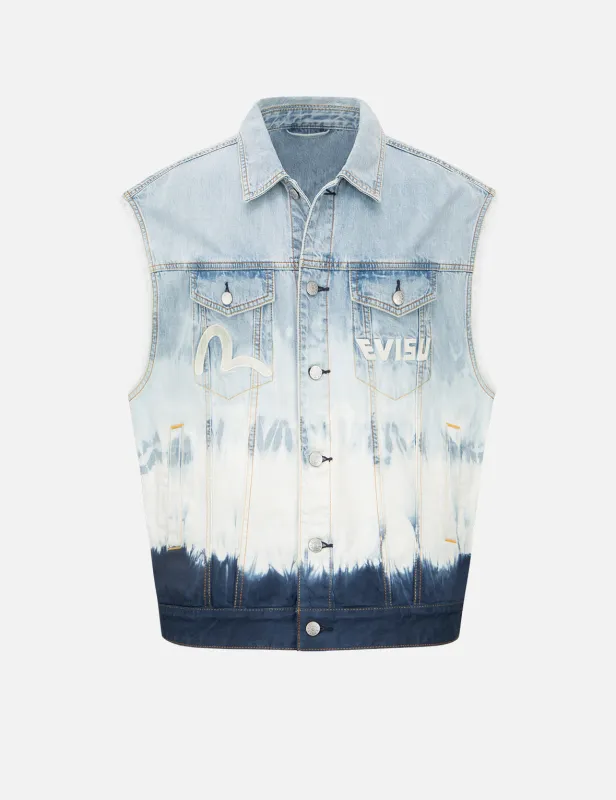 Daicock Insert Tie-dye Denim Vest sold by Evisu