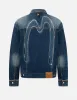 Daicock Discharged Print and Stitching Denim Jacket sold by Evisu
