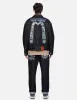 Cloud and Kamon-pattern Daicock Print Loose Fit Denim Jacket sold by Evisu