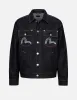 Cloud and Kamon-pattern Daicock Print Loose Fit Denim Jacket sold by Evisu