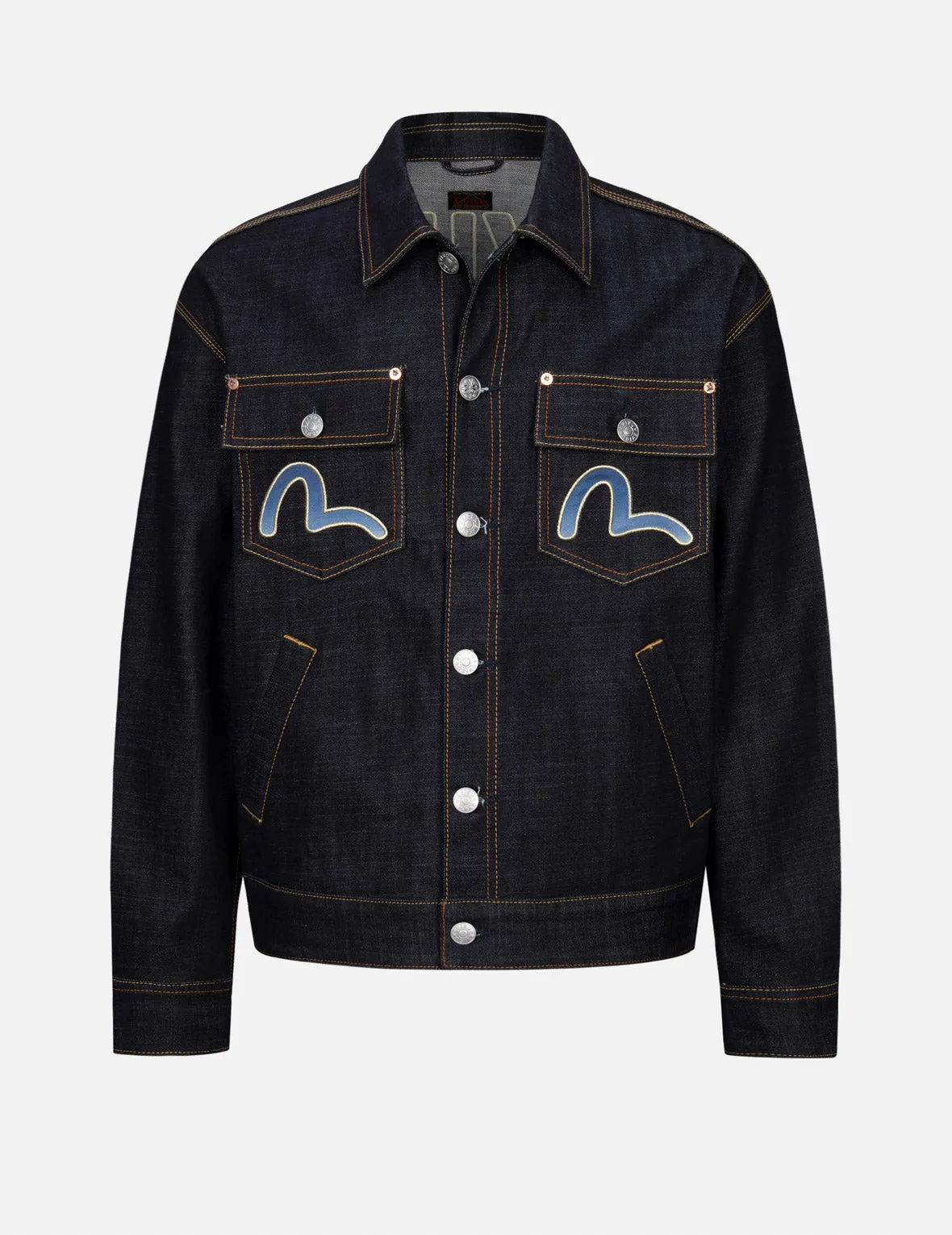 Cloud and Kamon-pattern Daicock Print Loose Fit Denim Jacket sold by Evisu product image thumbnail 2