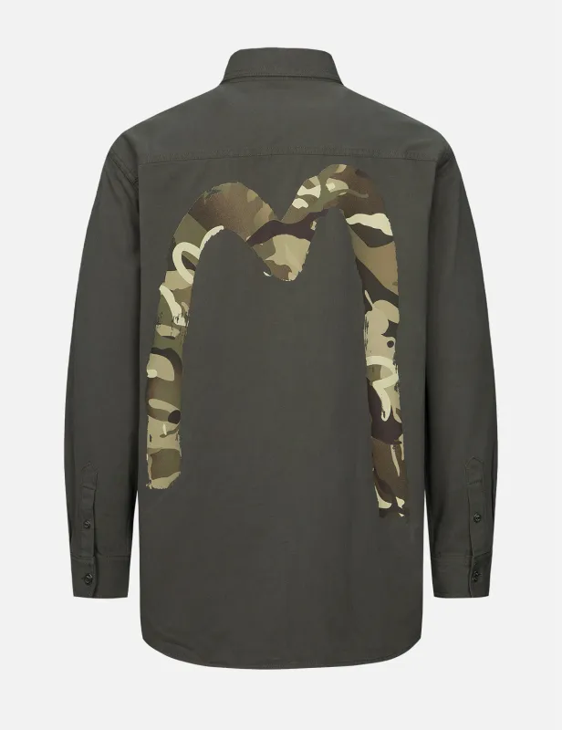 Camouflage Brushstroke Daicock Print Relax Fit Shirt sold by Evisu