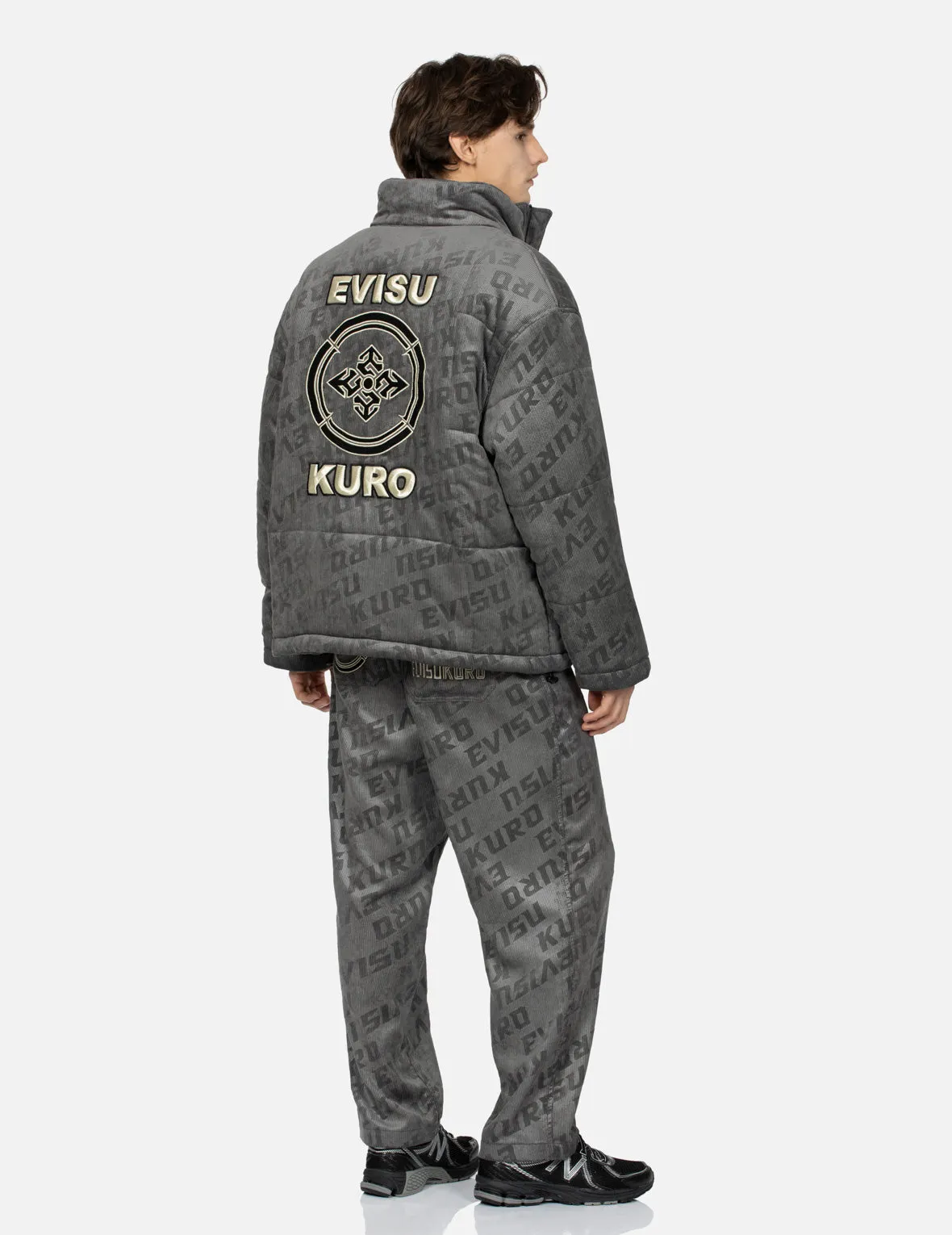 Allover Monogram Embossing Relax Fit Corduroy Padded Jacket sold by Evisu product image thumbnail 3
