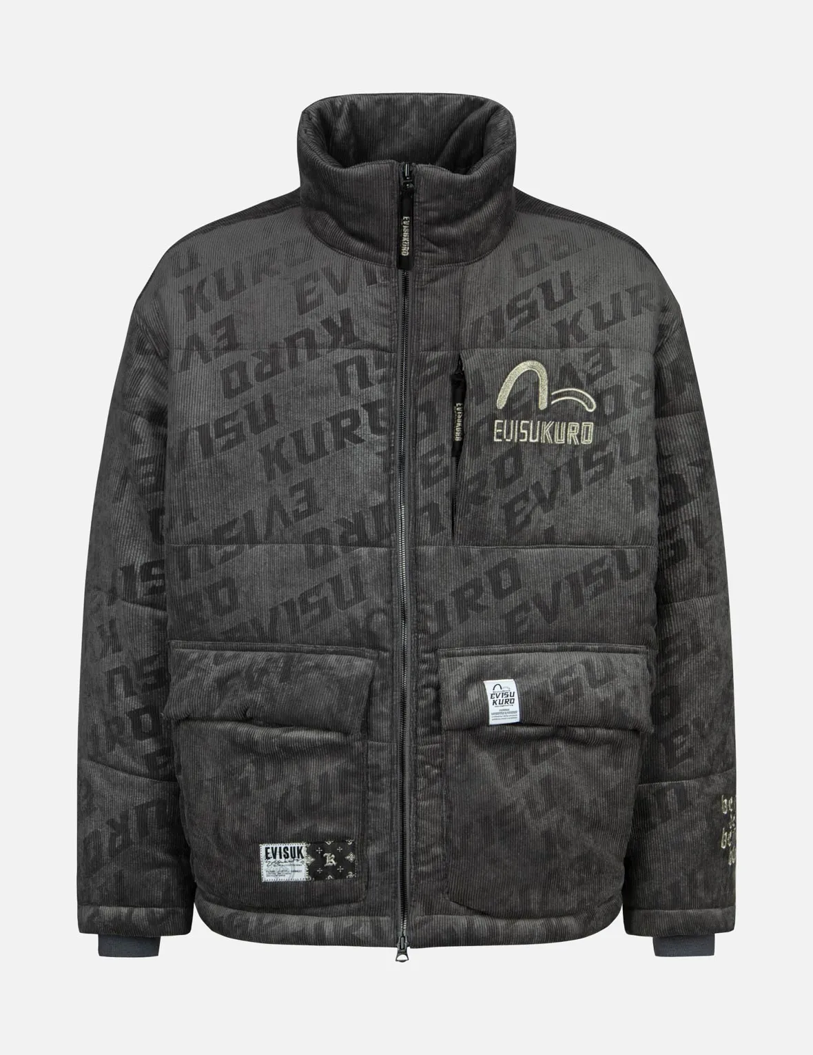 Allover Monogram Embossing Relax Fit Corduroy Padded Jacket sold by Evisu product image thumbnail 2