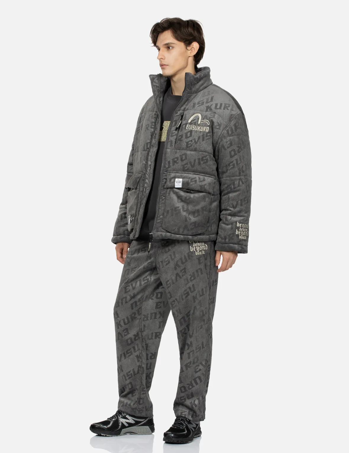 Allover Monogram Embossing Relax Fit Corduroy Padded Jacket sold by Evisu product image thumbnail 4