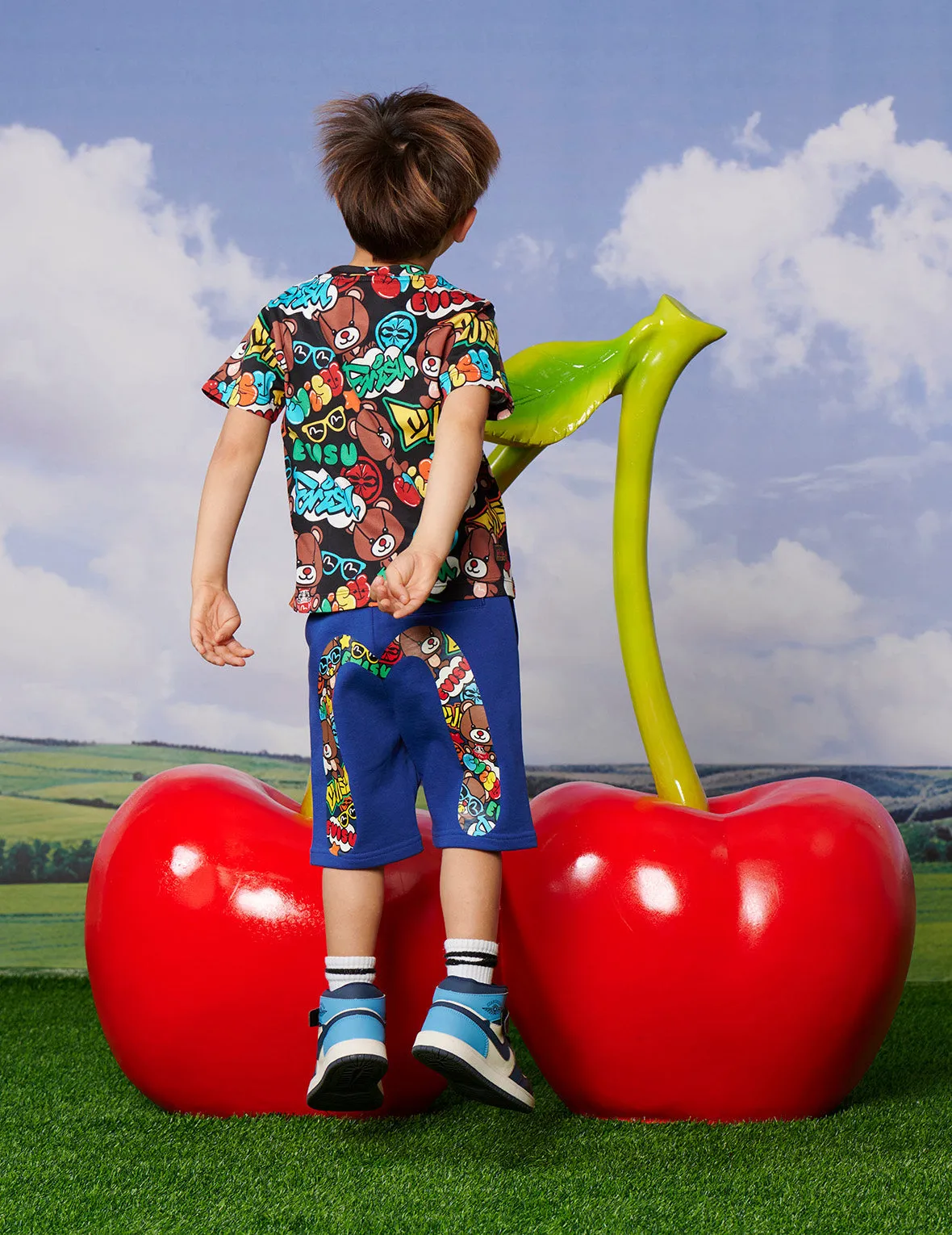 Graffiti Style Multi-Print Regular Fit T-shirt sold by Evisu product image thumbnail 5