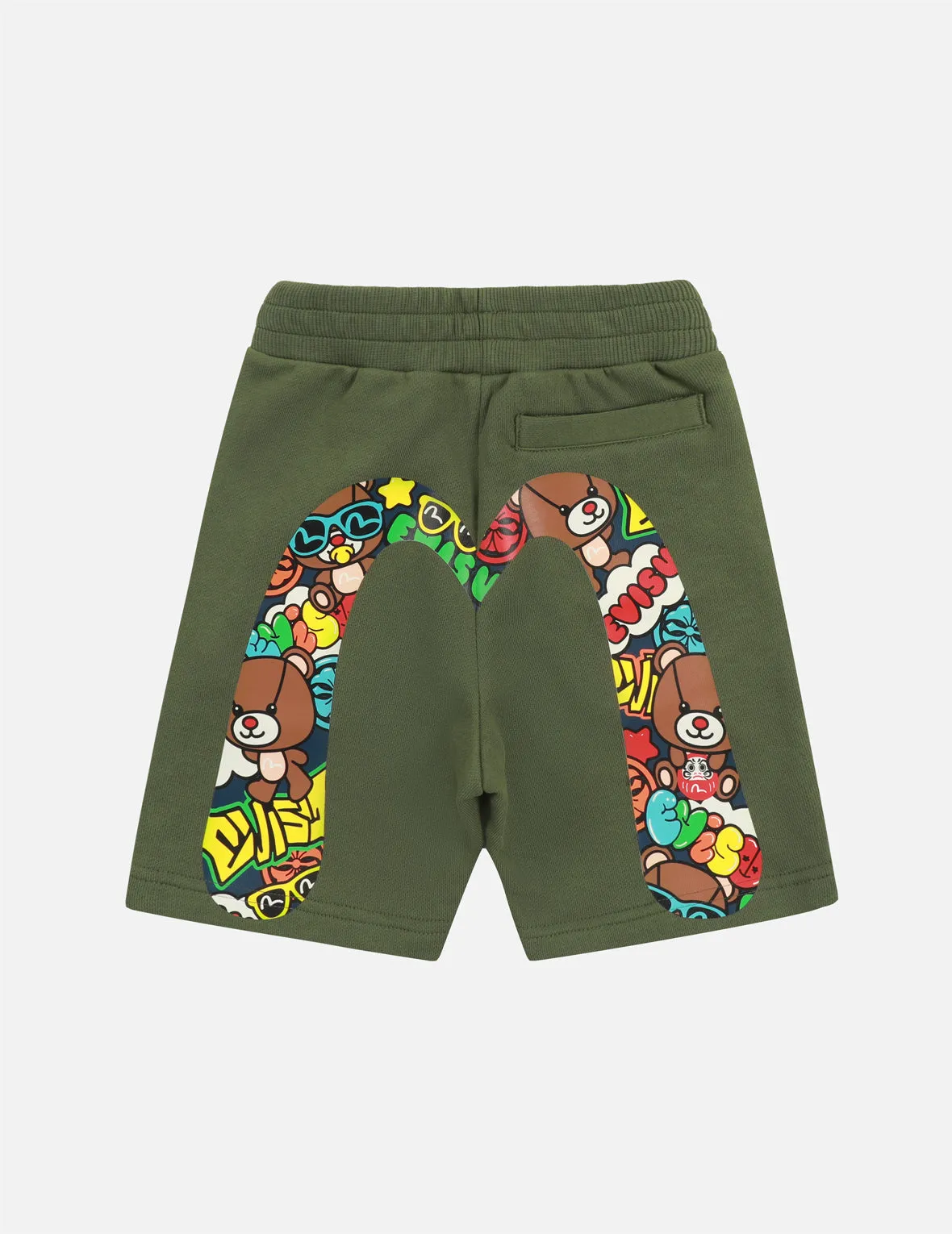 Logo and Allover Pattern Daicock Print Regular Fit Sweat Shorts sold by Evisu