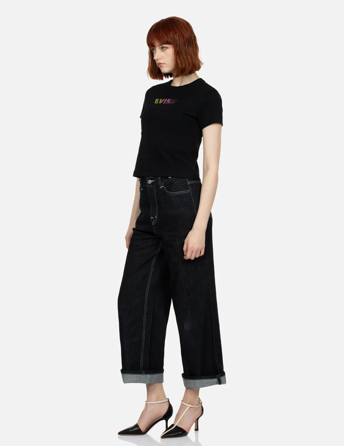 Colorful Rhinestone Logo Slim Fit T-shirt sold by Evisu product image thumbnail 3