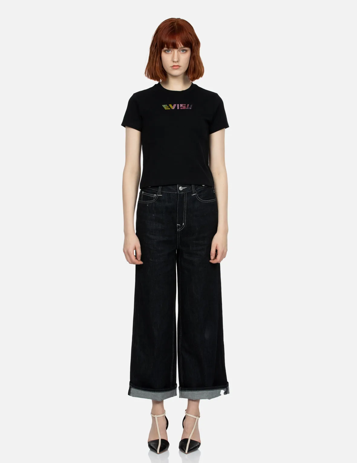 Colorful Rhinestone Logo Slim Fit T-shirt sold by Evisu product image thumbnail 5