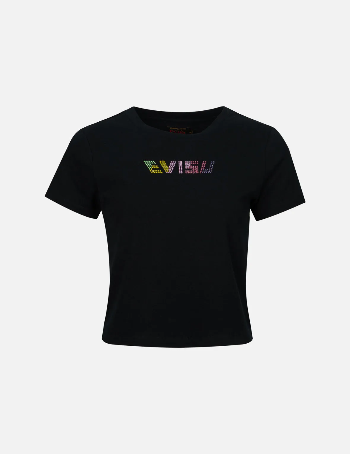 Colorful Rhinestone Logo Slim Fit T-shirt sold by Evisu