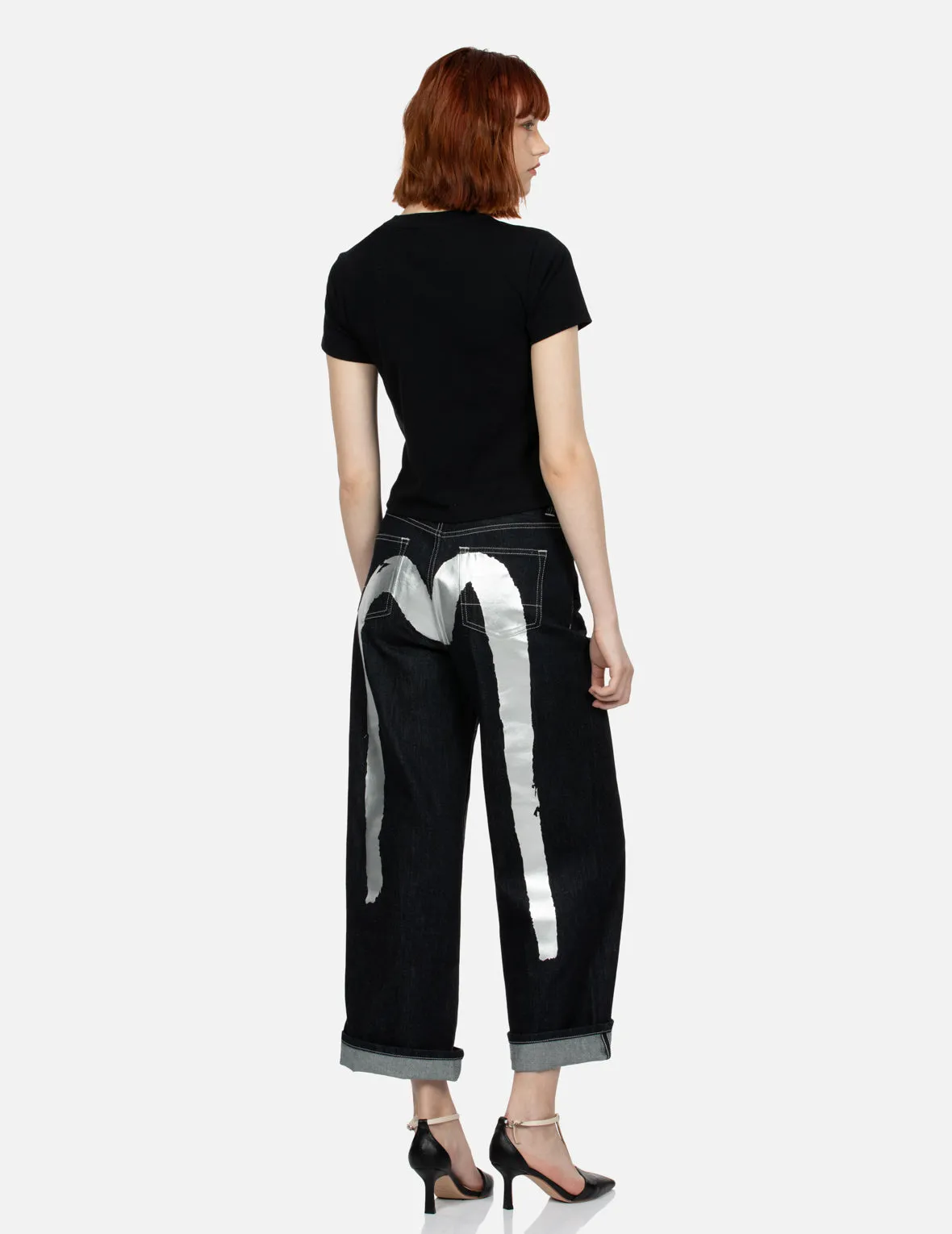 Colorful Rhinestone Logo Slim Fit T-shirt sold by Evisu product image thumbnail 4