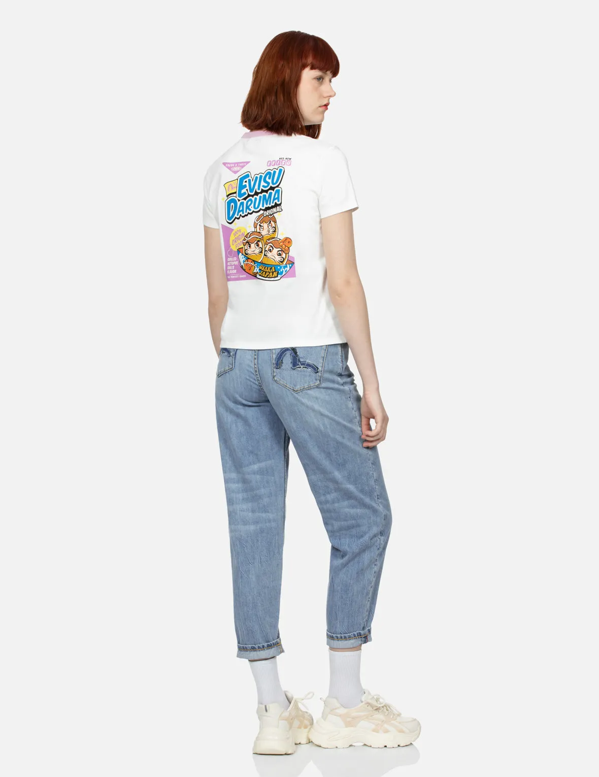 Logo and Takoyaki Daruma Print Regular Fit Ringer T-shirt sold by Evisu product image thumbnail 3