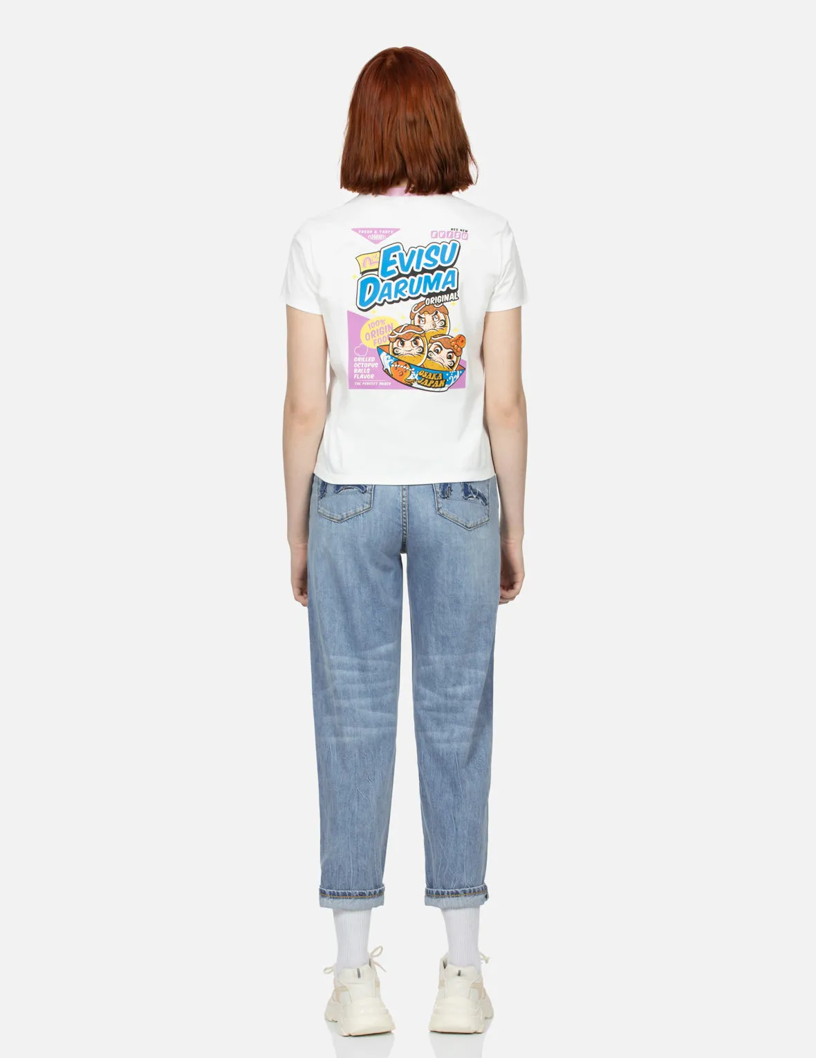 Logo and Takoyaki Daruma Print Regular Fit Ringer T-shirt sold by Evisu product image thumbnail 5