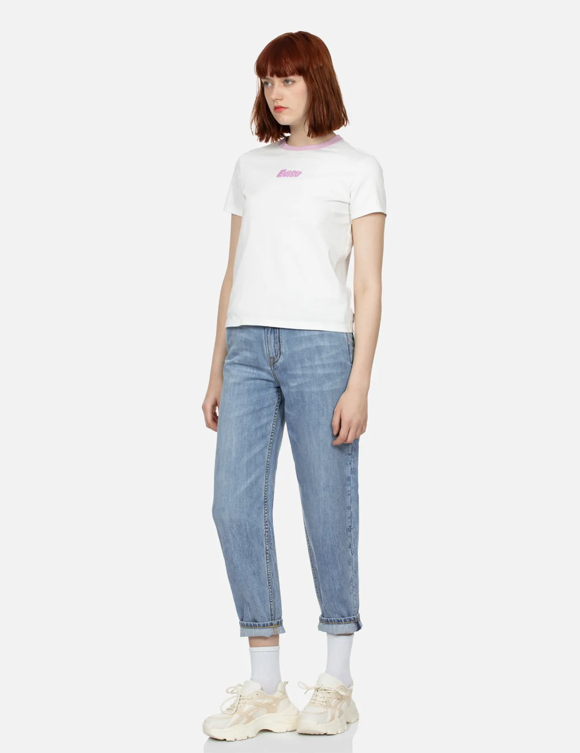 Logo and Takoyaki Daruma Print Regular Fit Ringer T-shirt sold by Evisu product image thumbnail 4