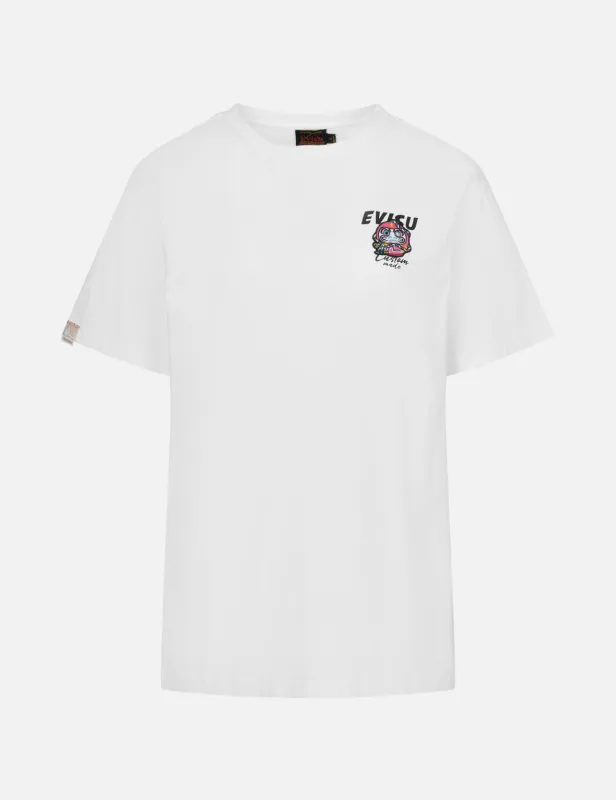 Logo Print and Daruma Embroidery Badge Boyfriend T-shirt sold by Evisu