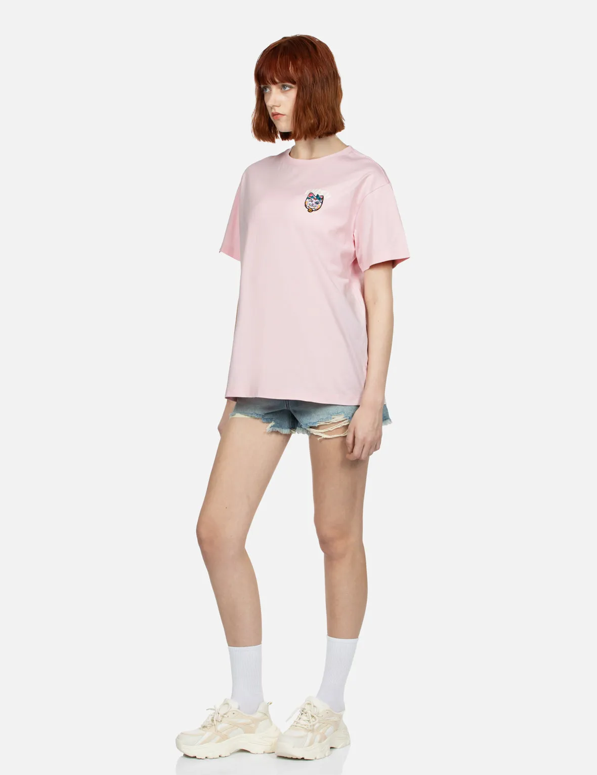 Logo Print and Fortune Cat Embroidery Badge Boyfriend T-shirt sold by Evisu product image thumbnail 3