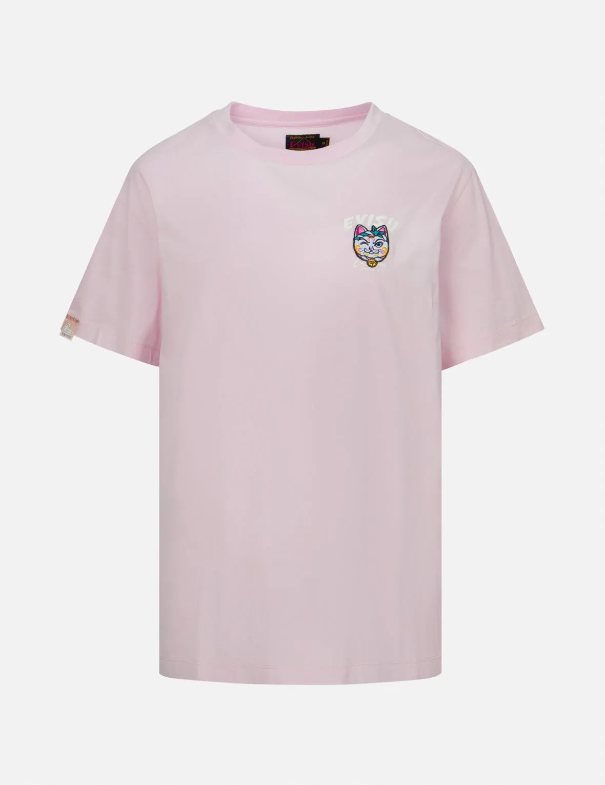 Logo Print and Fortune Cat Embroidery Badge Boyfriend T-shirt sold by Evisu