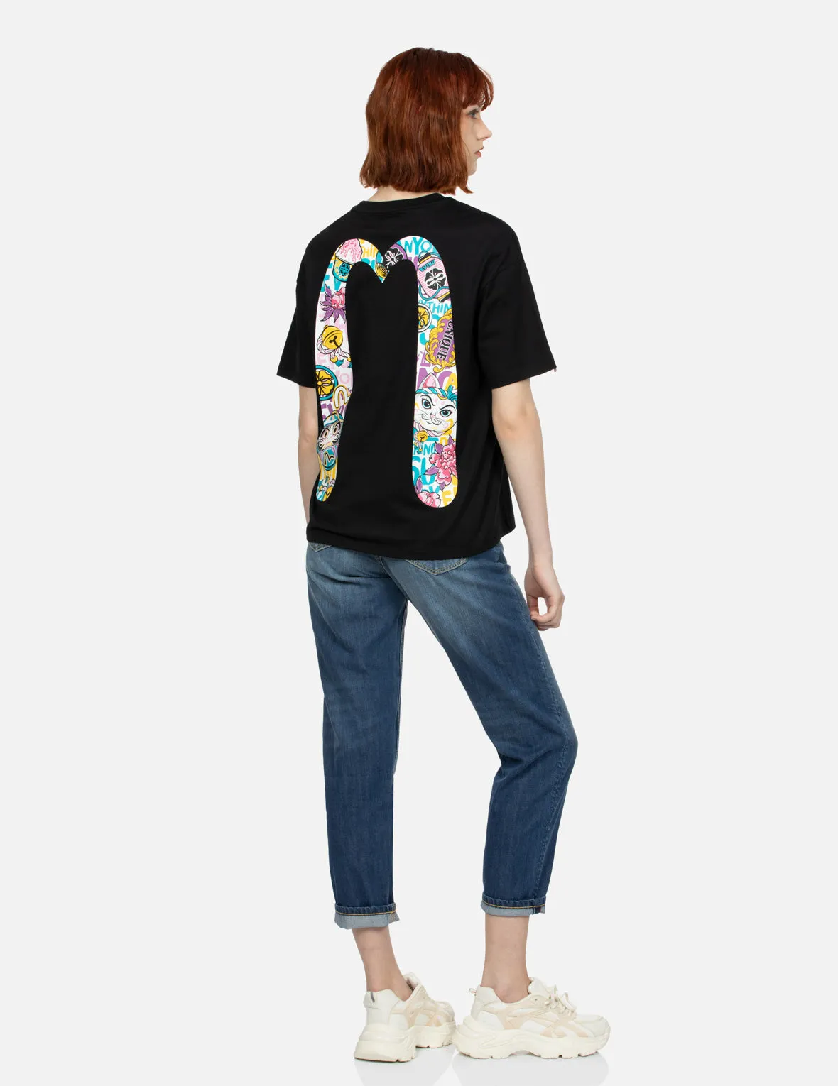 Daruma and Fortune Cat Print Daicock Oversized T-shirt sold by Evisu product image thumbnail 5