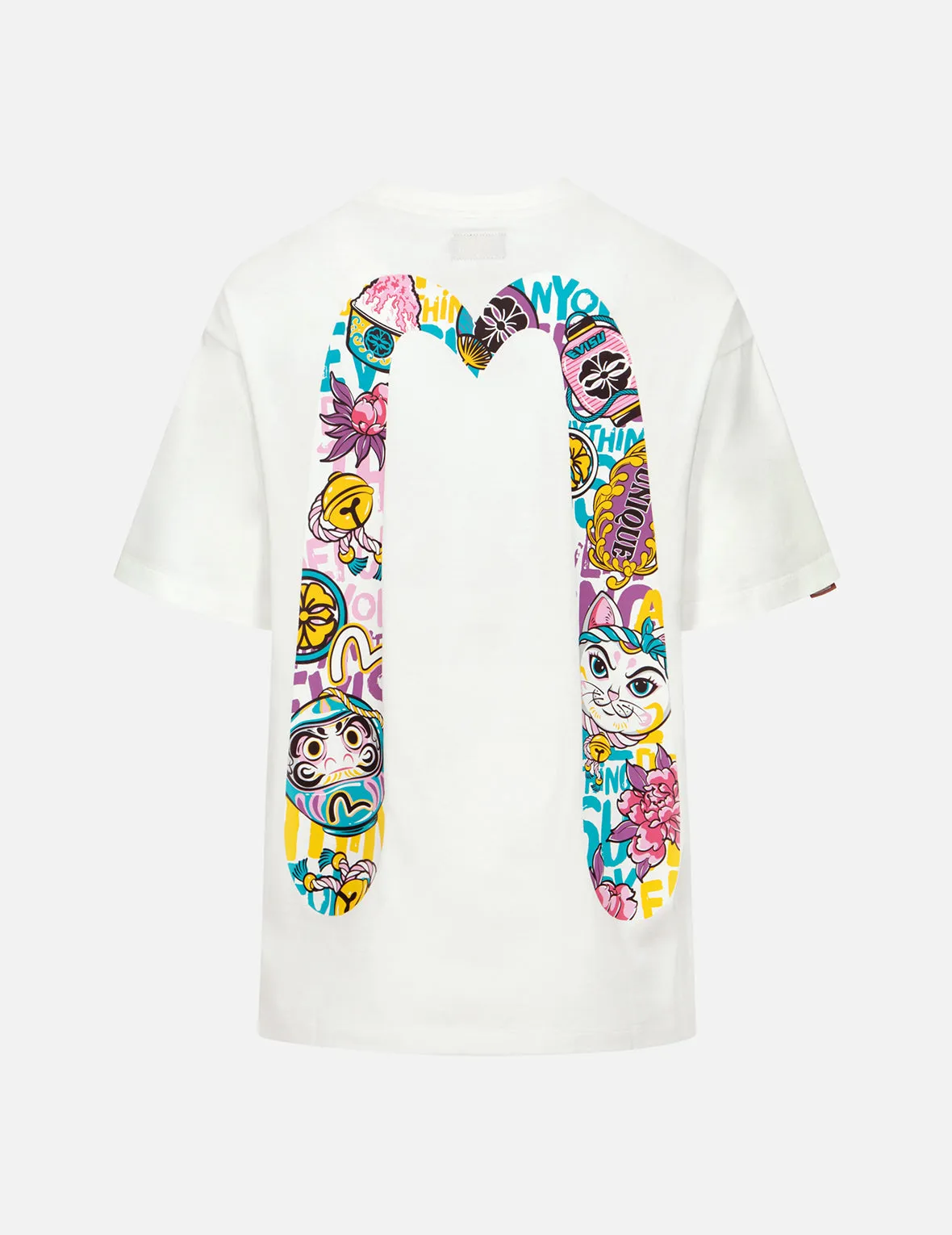 Daruma and Fortune Cat Print Daicock Oversized T-shirt sold by Evisu product image thumbnail 2
