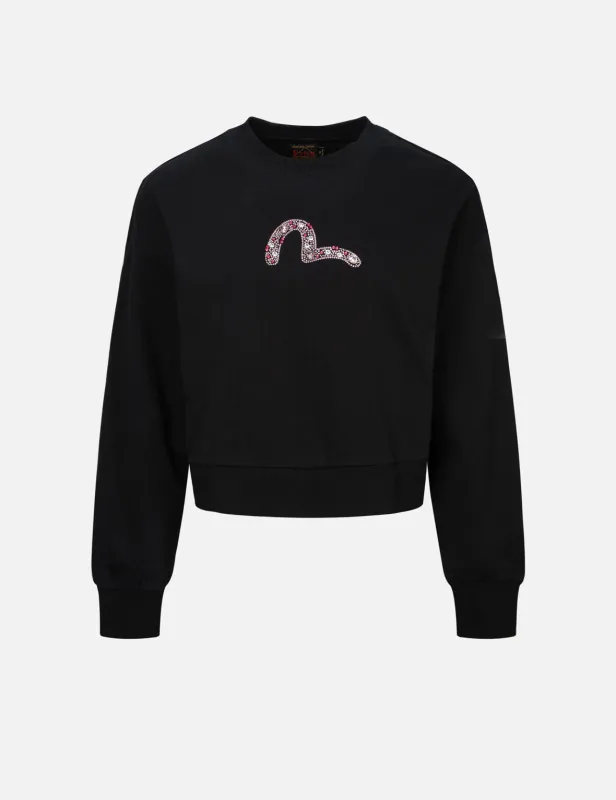Rhinestone Seagull Cropped Sweatshirt sold by Evisu