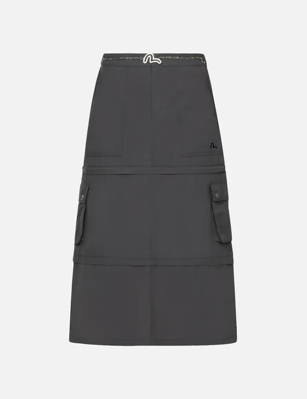 Seagull Print Detachable Fashion Fit Denim Skirt sold by Evisu