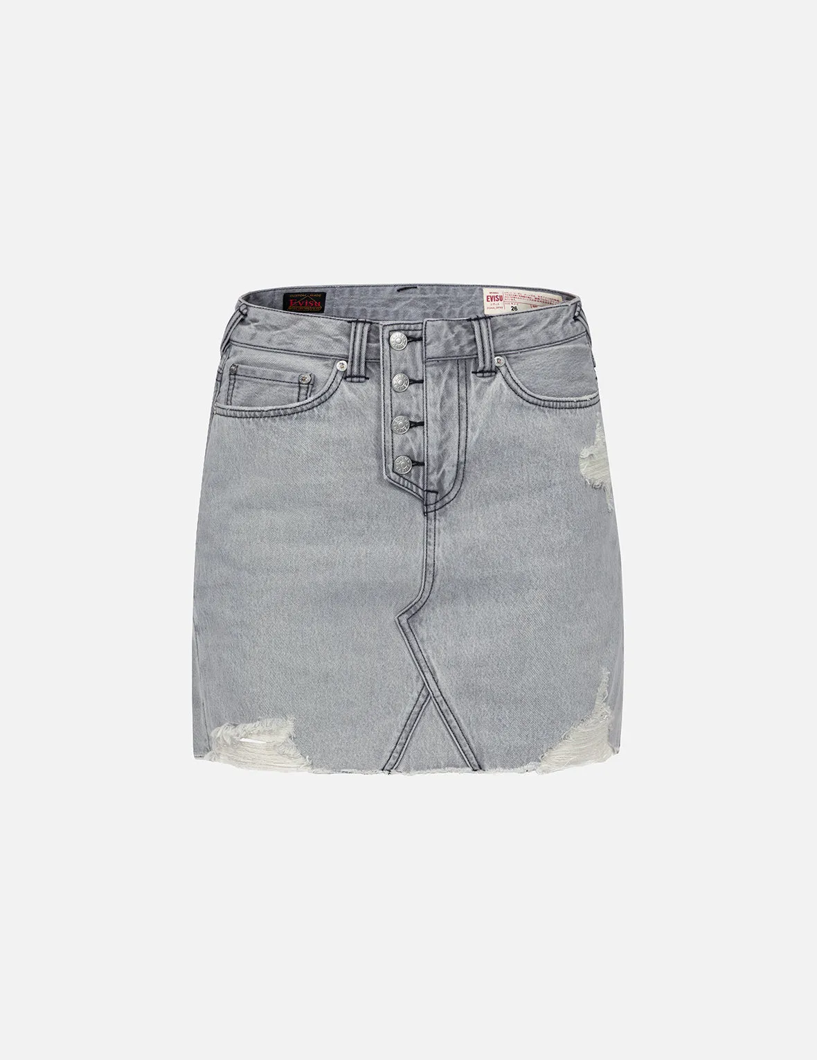 Distressed Seagull Appliqué Embroidery Fashion Fit Denim Skirt sold by Evisu product image thumbnail 2
