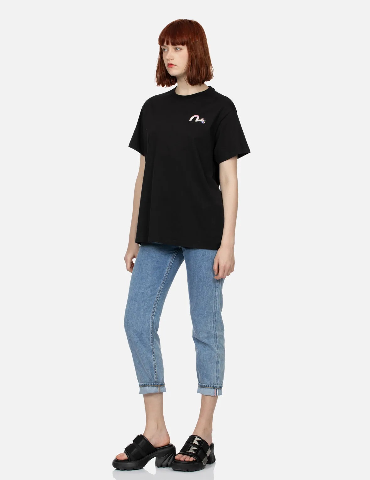 Seagull Embroidery and Wisteria Print Relax Fit Jeans sold by Evisu product image thumbnail 4