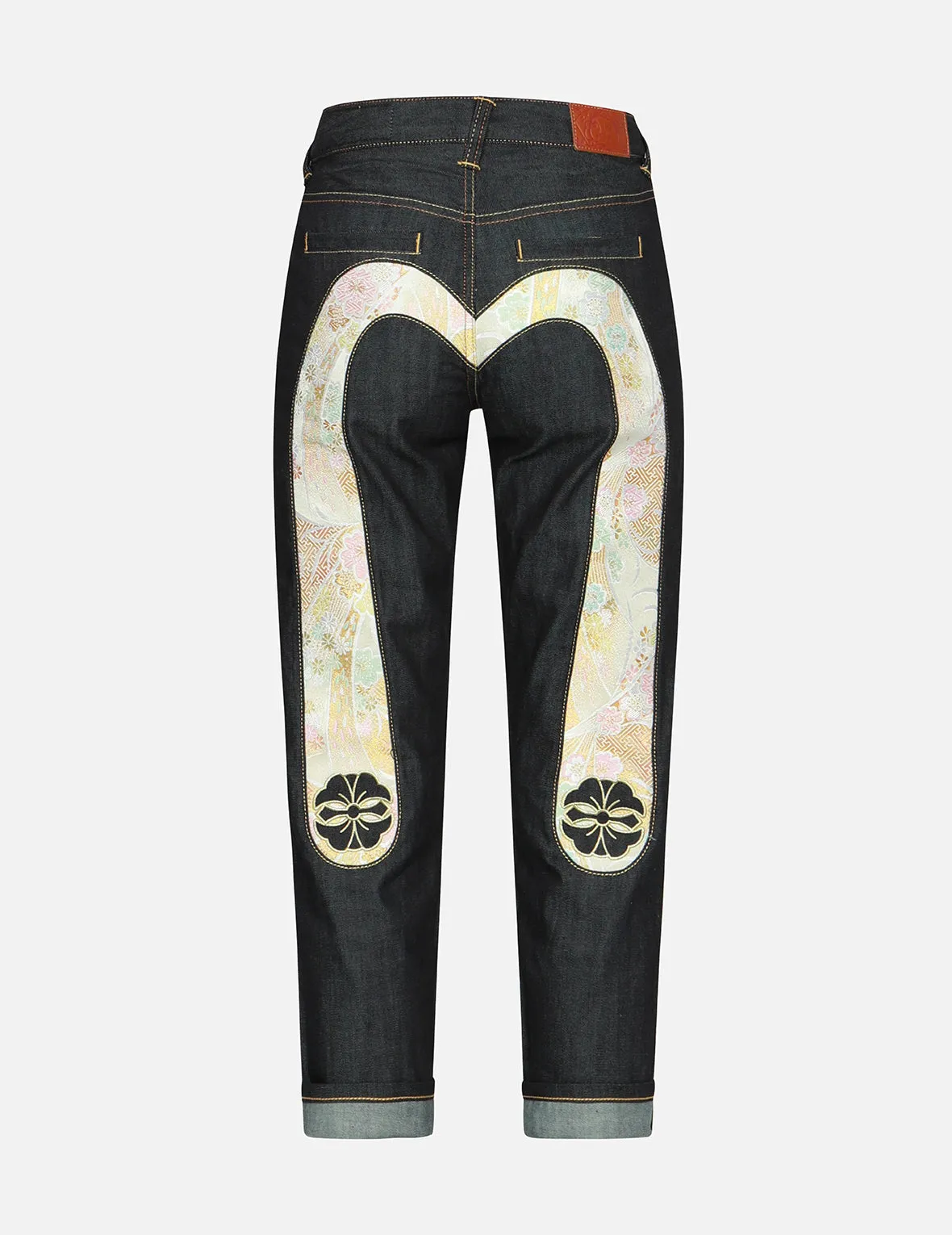 Brocade Inserted Daicock and Kamon Relax Fit Jeans sold by Evisu