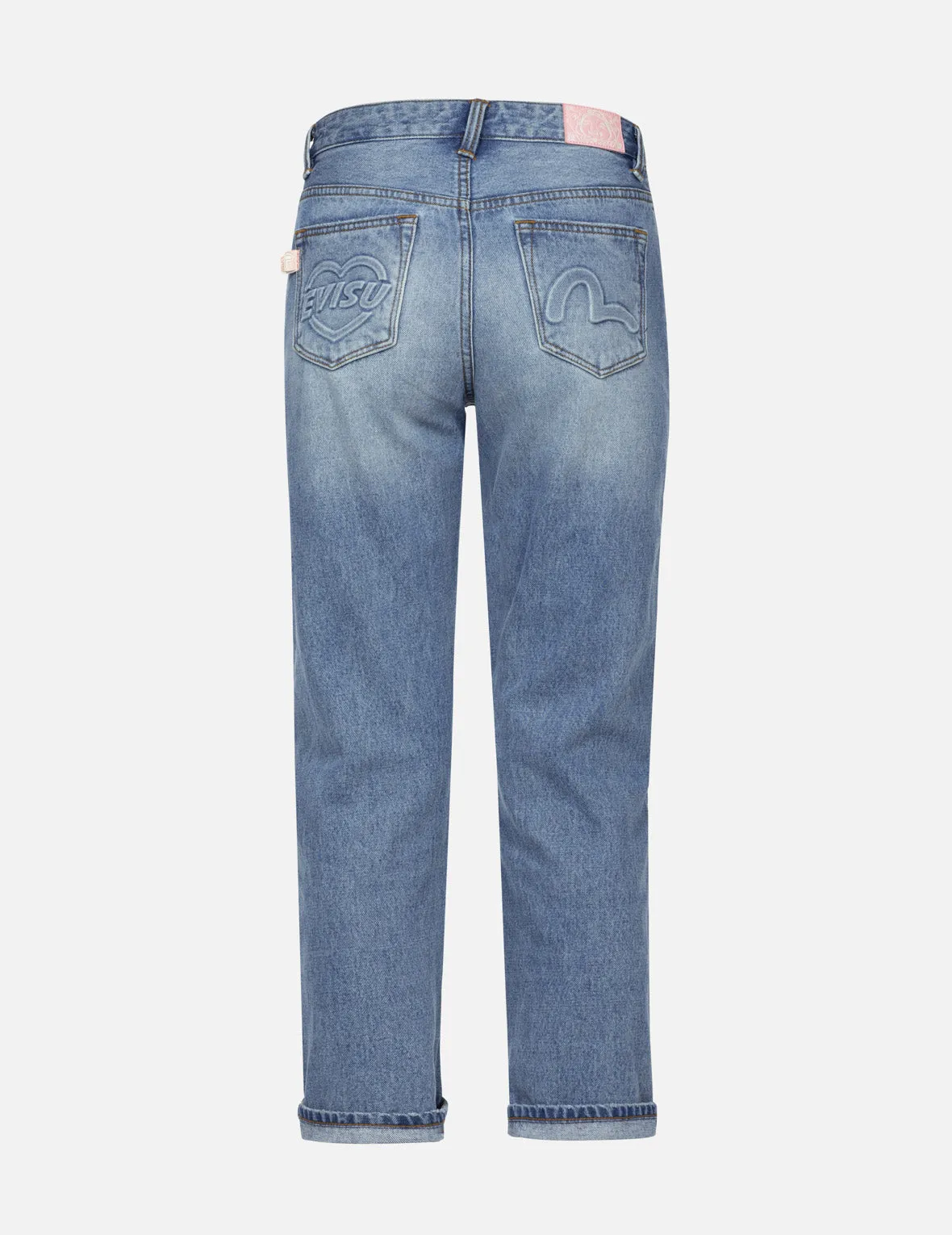 Seagull and Heart Embossed Fashion Fit Jeans sold by Evisu