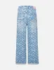 Allover and Gradient Seagull and Logo Wide-leg Fit Jeans sold by Evisu
