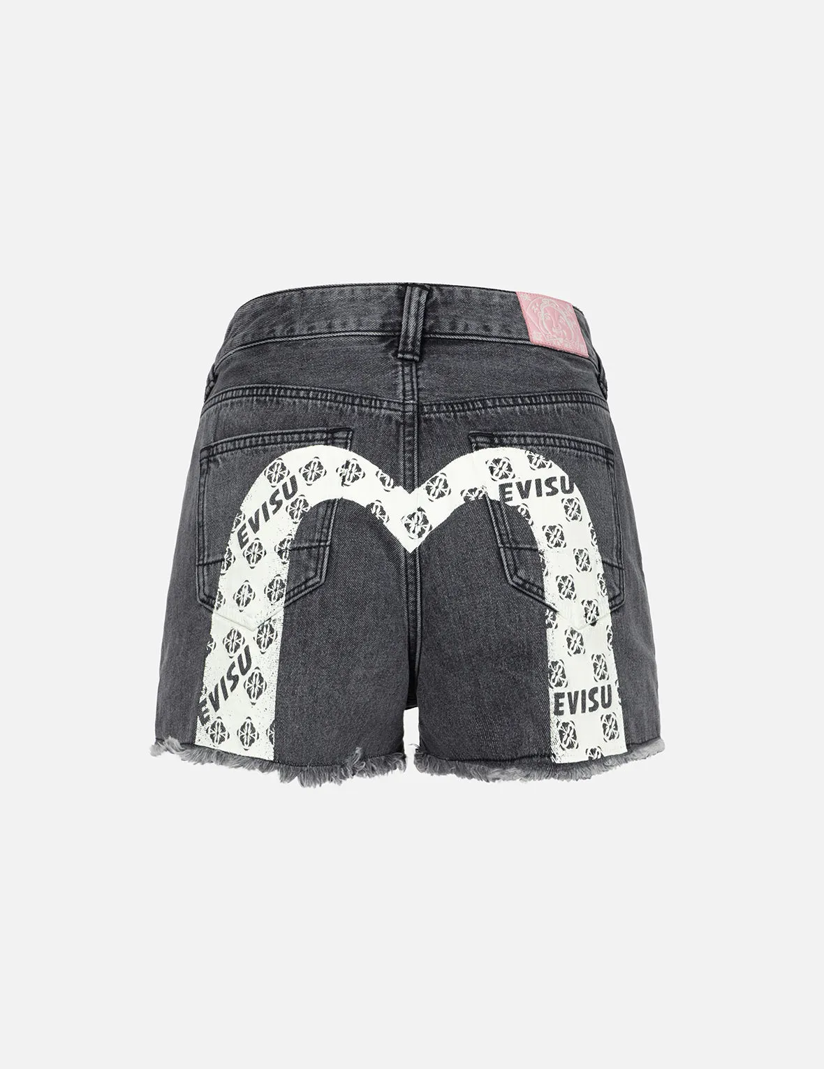Logo with Kamon Allover Print Daicock Regular Fit Denim Shorts sold by Evisu