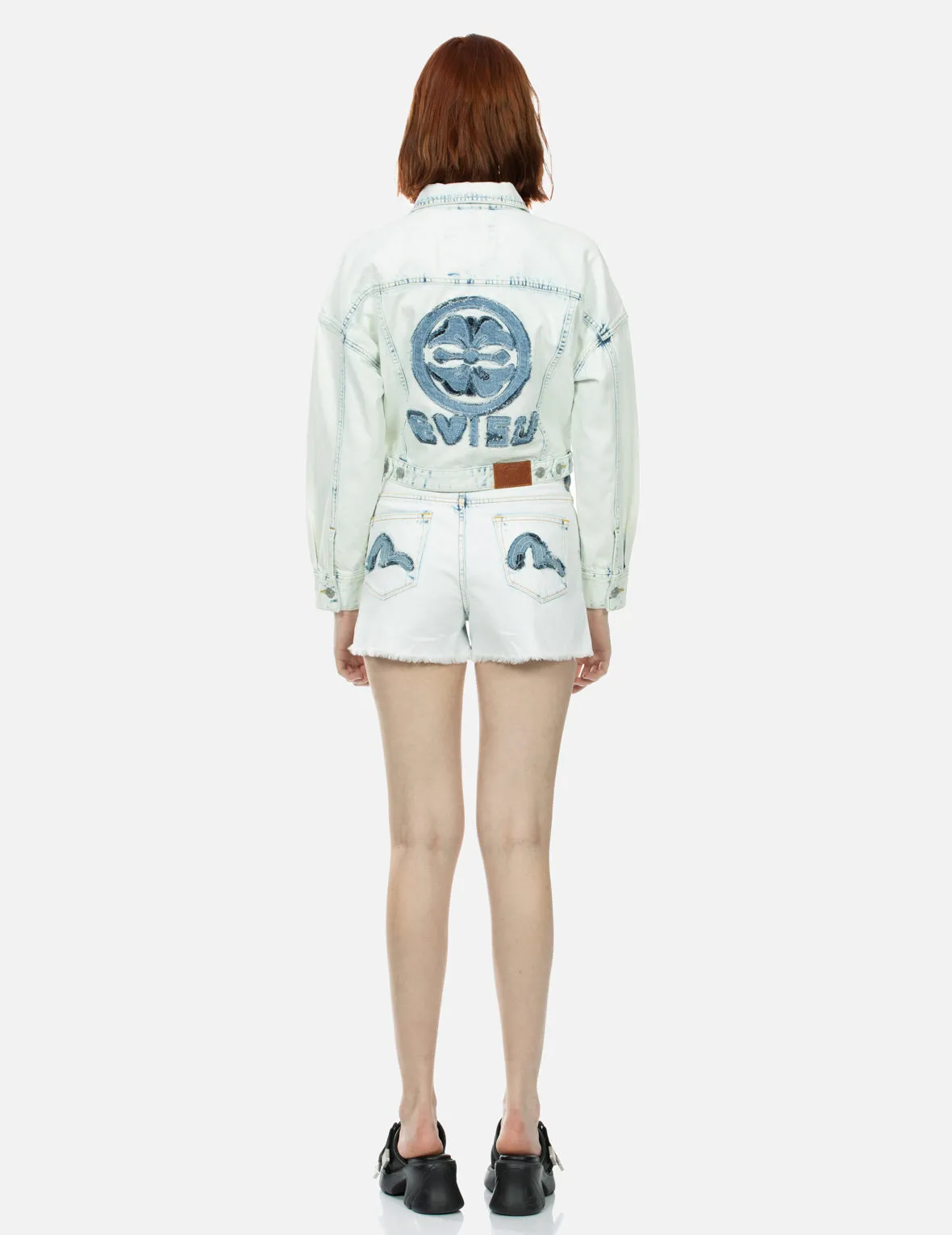 Kamon and Logo Appliqué Fashion Fit Denim Jacket sold by Evisu product image thumbnail 5
