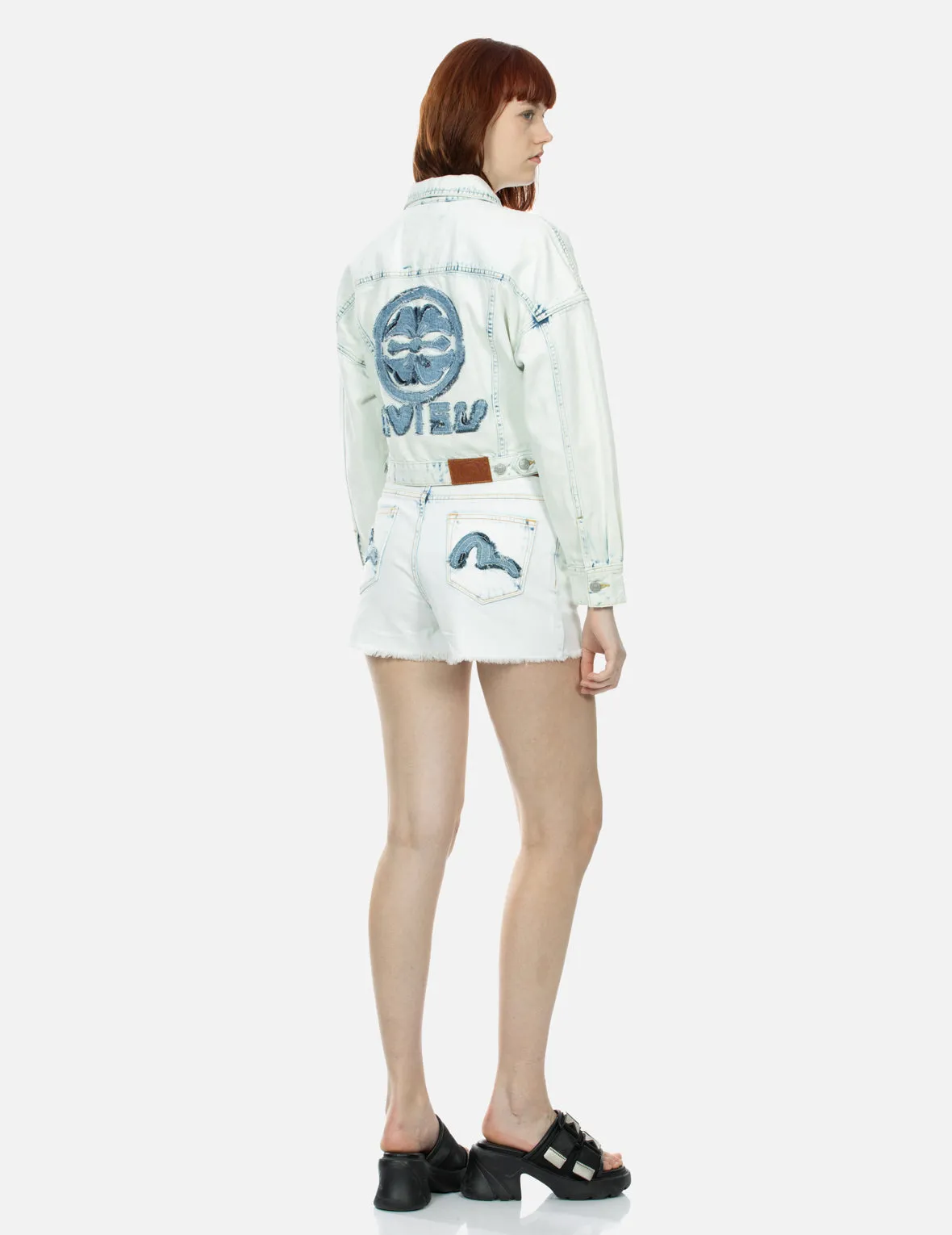 Kamon and Logo Appliqué Fashion Fit Denim Jacket sold by Evisu product image thumbnail 3