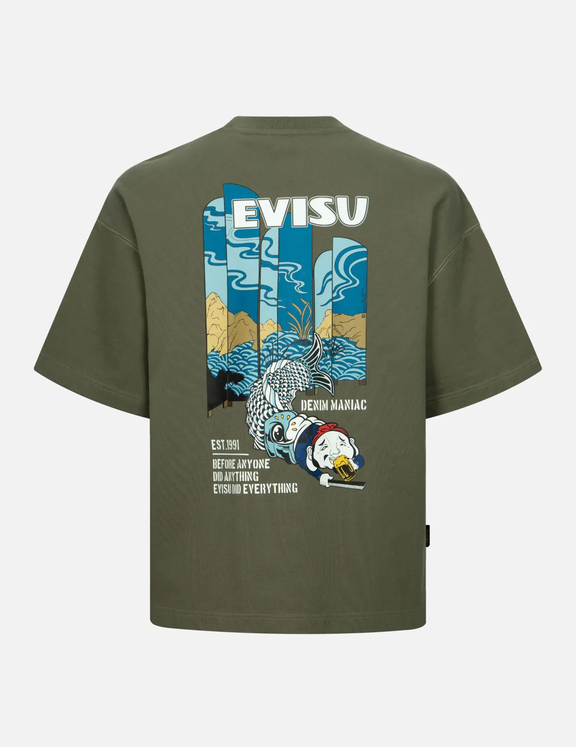 Godhead and Koinobori Print Loose Fit Short-Sleeves Sweatshirt sold by Evisu