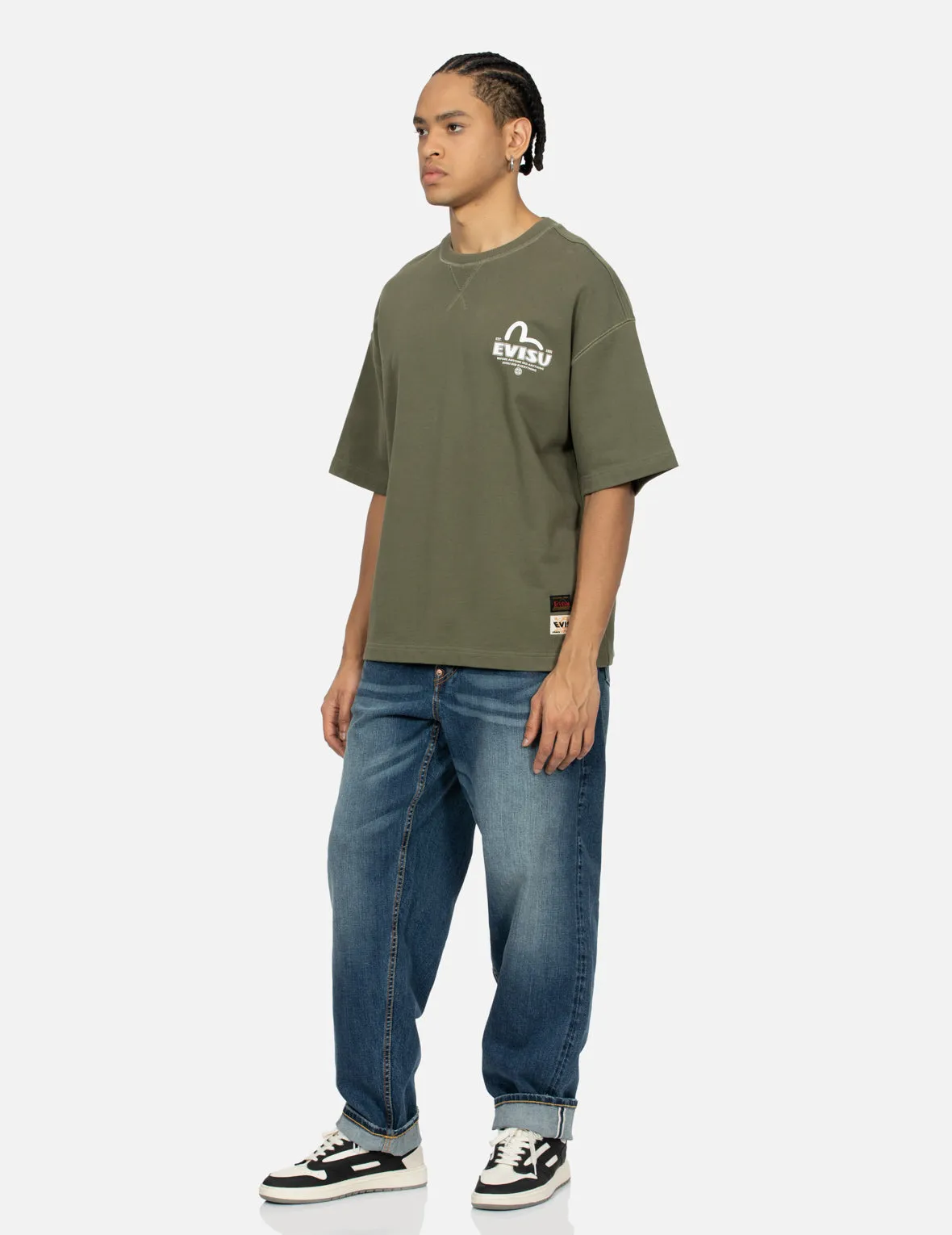 Godhead and Koinobori Print Loose Fit Short-Sleeves Sweatshirt sold by Evisu product image thumbnail 4