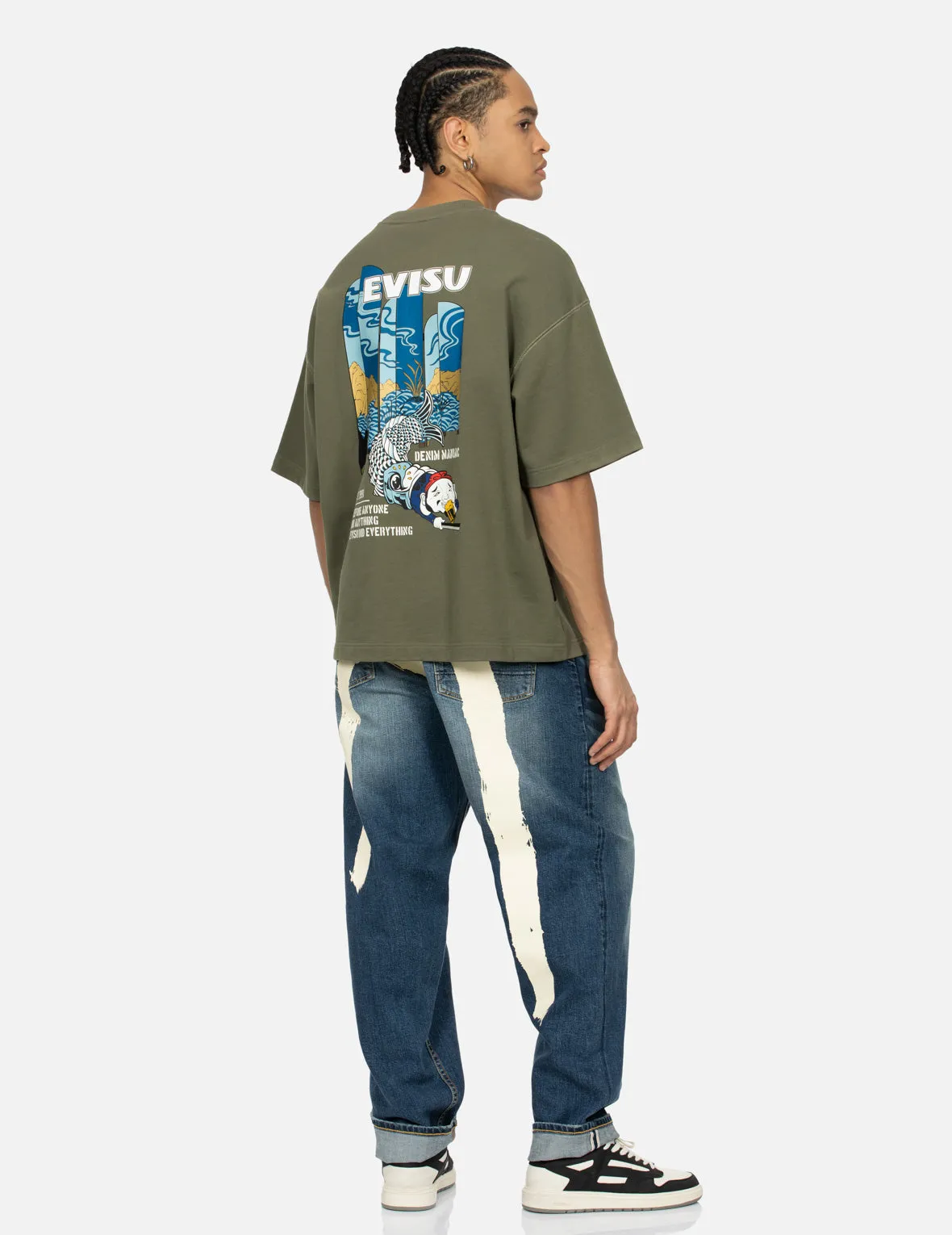 Godhead and Koinobori Print Loose Fit Short-Sleeves Sweatshirt sold by Evisu product image thumbnail 3